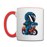 Astronaut - Bike - Contrast Coffee Mug - white/red
