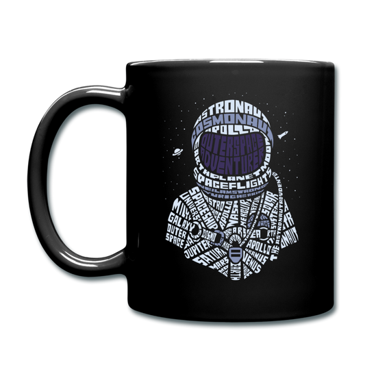 Astronaut - Calligram - Full Color Mug - black