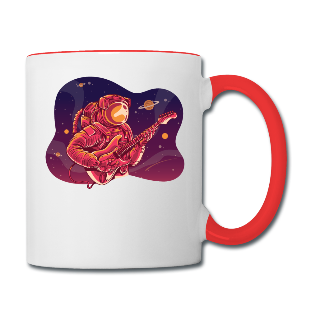 Astronaut - Guitar - Contrast Coffee Mug - white/red