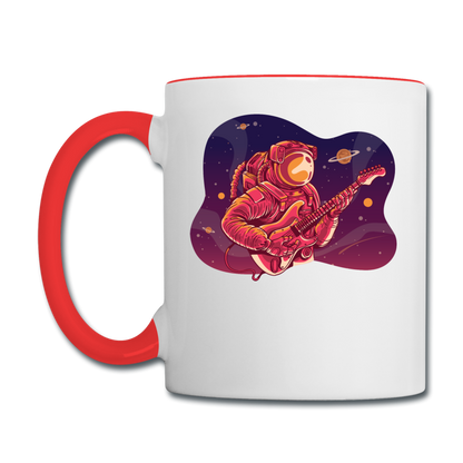 Astronaut - Guitar - Contrast Coffee Mug - white/red