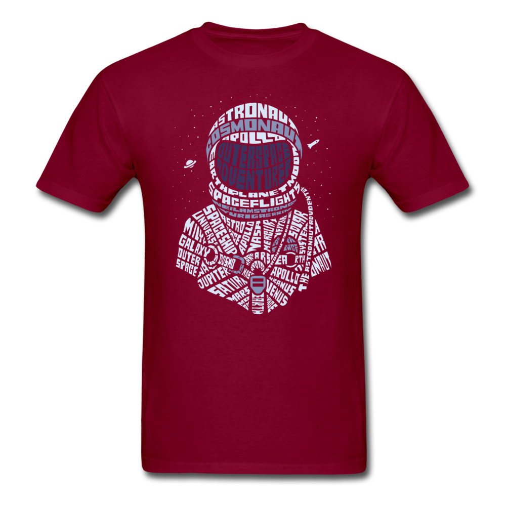 Astronaut - Calligram - Unisex Classic T-Shirt - burgundy