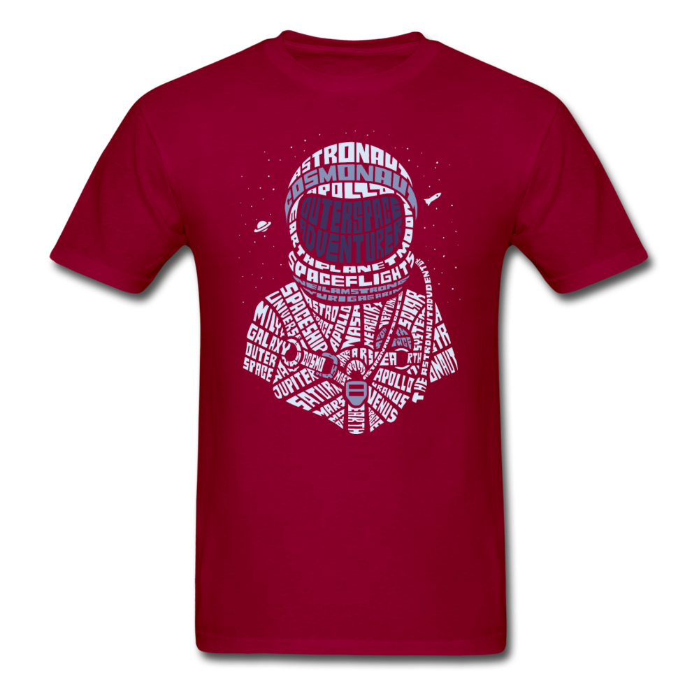 Astronaut - Calligram - Unisex Classic T-Shirt - dark red