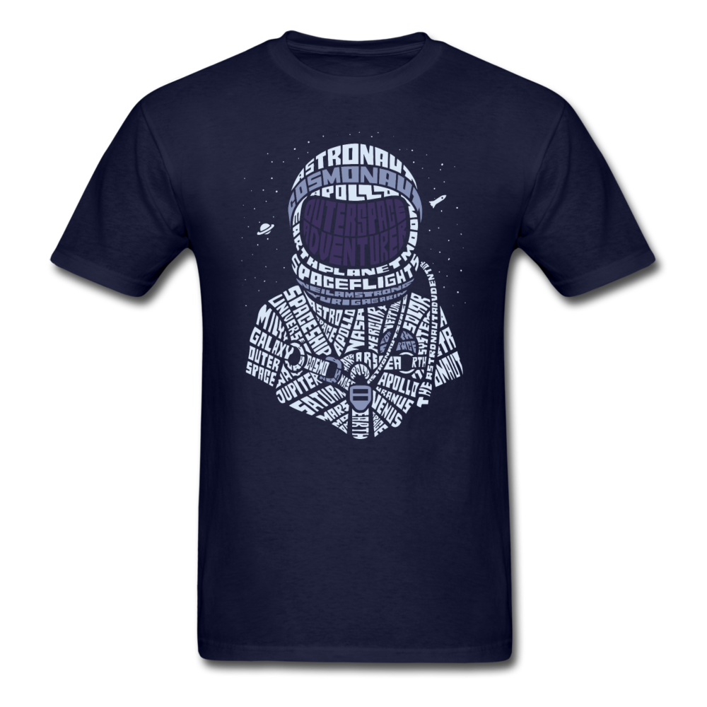 Astronaut - Calligram - Unisex Classic T-Shirt - navy