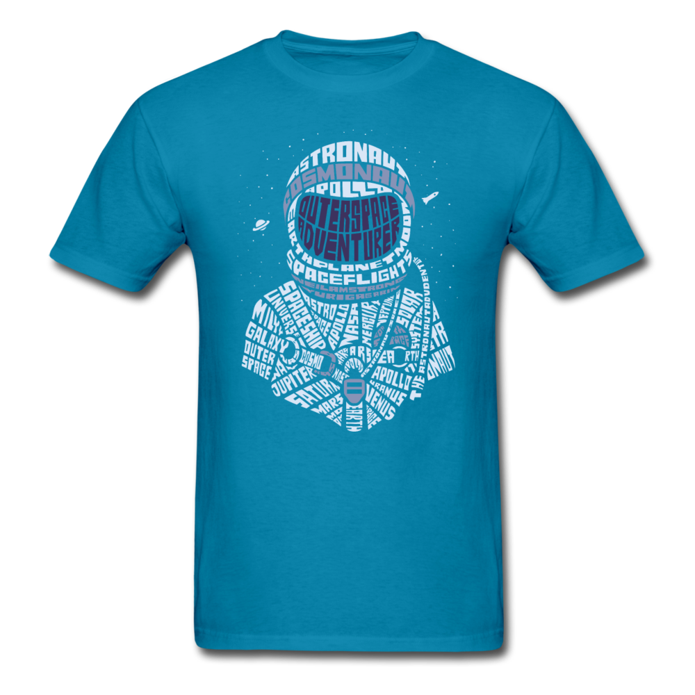 Astronaut - Calligram - Unisex Classic T-Shirt - turquoise