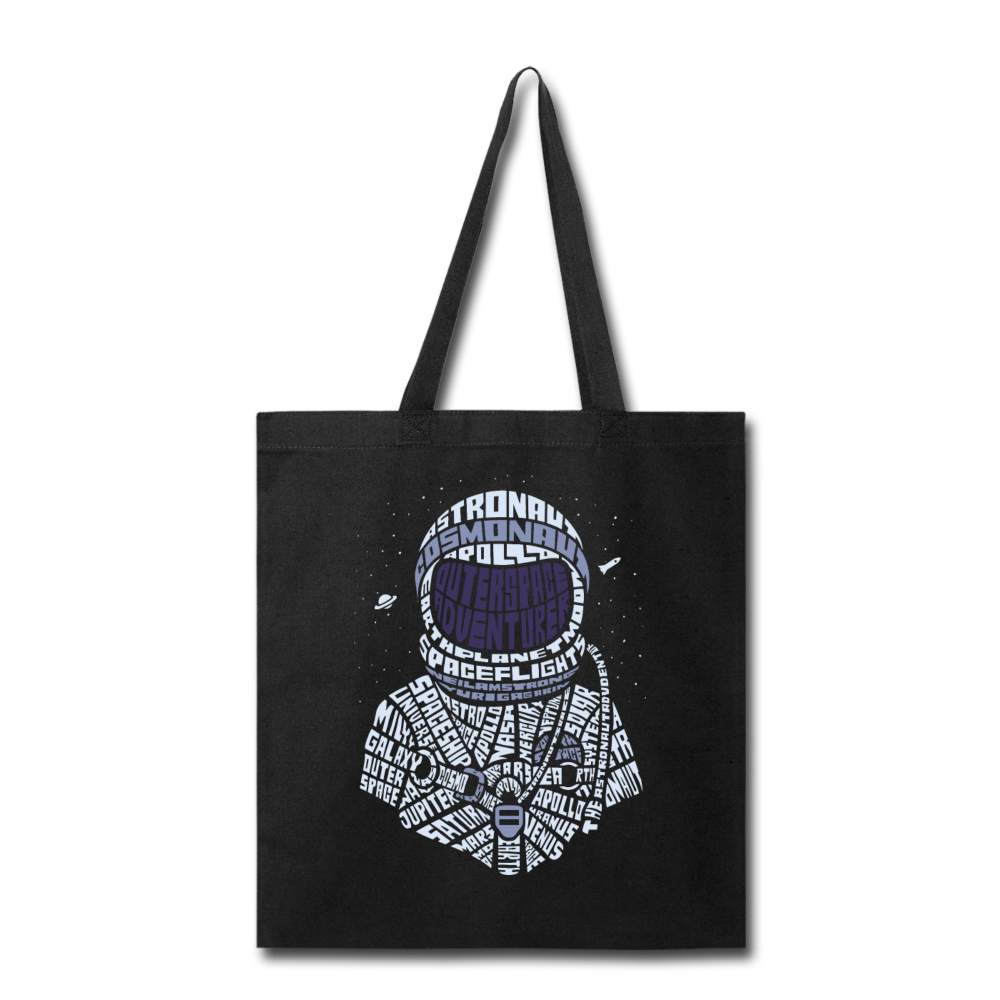 Astronaut - Calligram - Tote Bag - black