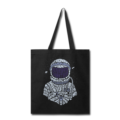 Astronaut - Calligram - Tote Bag - black