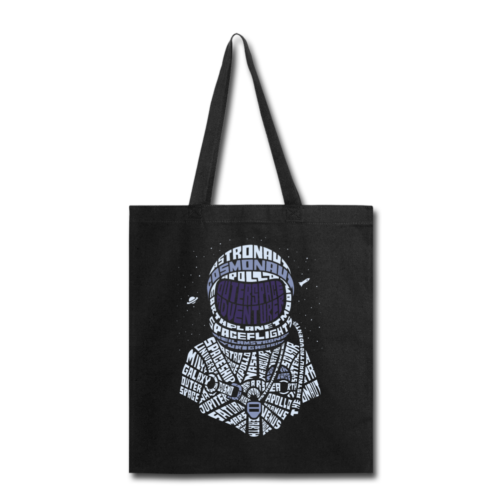 Astronaut - Calligram - Tote Bag - black