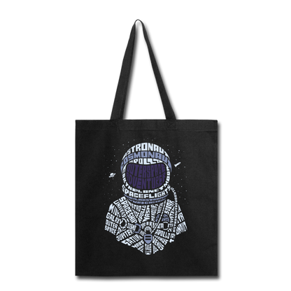 Astronaut - Calligram - Tote Bag - black