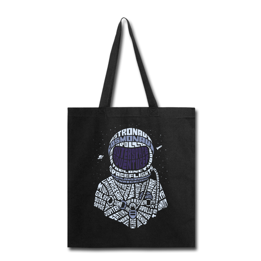 Astronaut - Calligram - Tote Bag - black