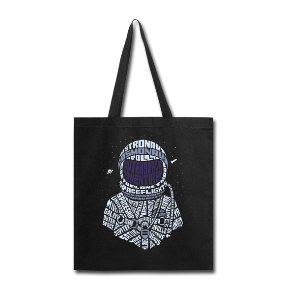 Astronaut - Calligram - Tote Bag - black