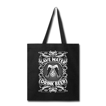 Save Water Drink Beer - White - Tote Bag - black