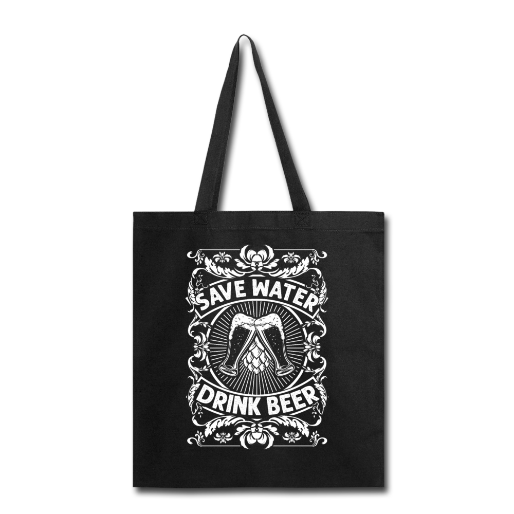 Save Water Drink Beer - White - Tote Bag - black