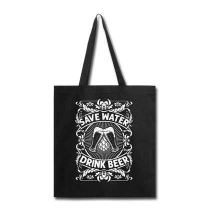 Save Water Drink Beer - White - Tote Bag - black