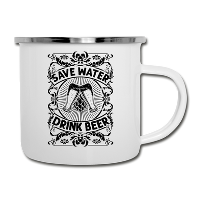 Save Water Drink Beer - Black - Camper Mug - white