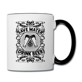 Save Water Drink Beer - Black - Contrast Coffee Mug - white/black