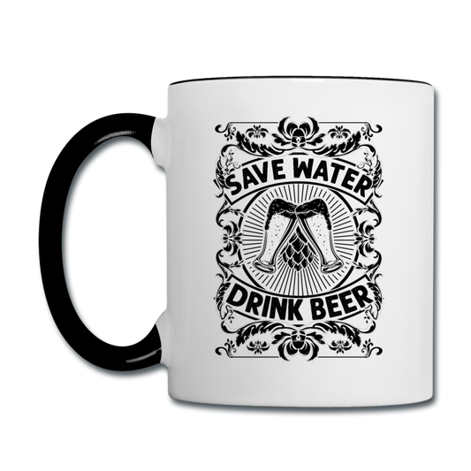 Save Water Drink Beer - Black - Contrast Coffee Mug - white/black