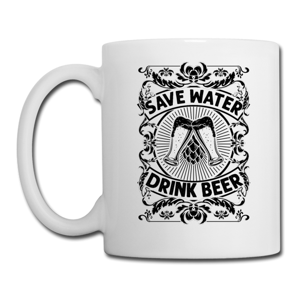 Save Water Drink Beer - Black - Coffee/Tea Mug - white