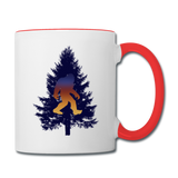Big Foot - Black Tree - Contrast Coffee Mug - white/red