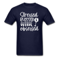 Stressed Blessed Wine Obsessed - White - Unisex Classic T-Shirt - navy