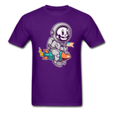 Astronaut Riding Rocket - Unisex Classic T-Shirt - purple