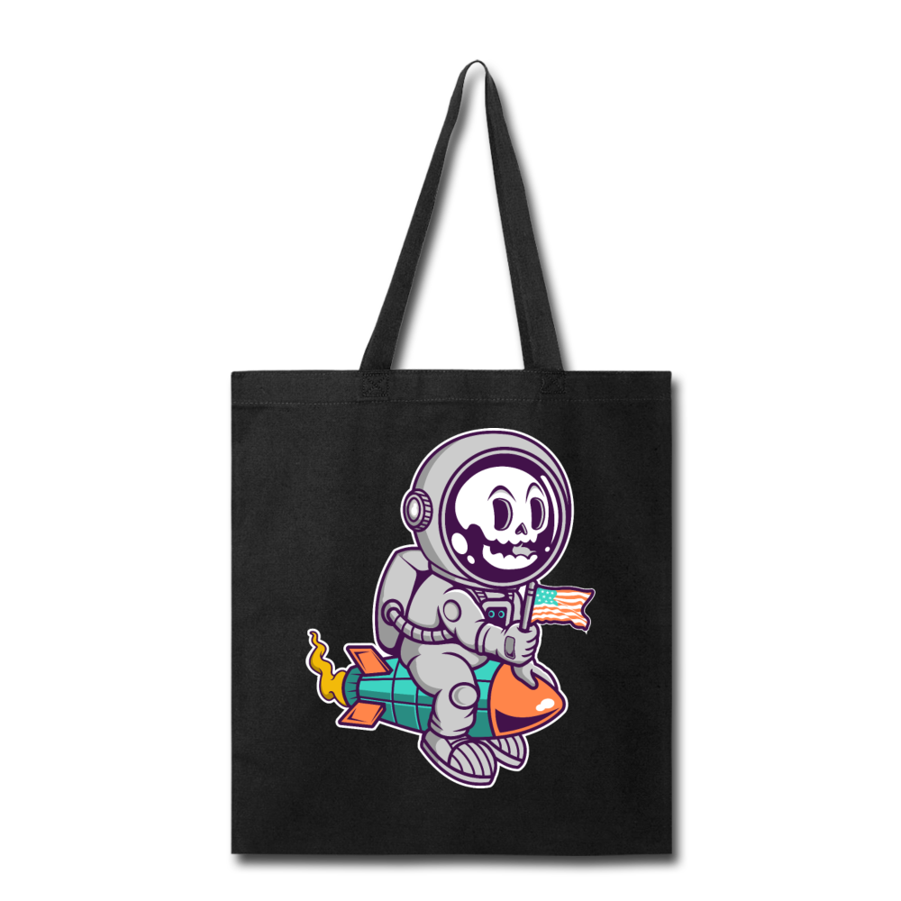 Astronaut Riding Rocket - Tote Bag - black