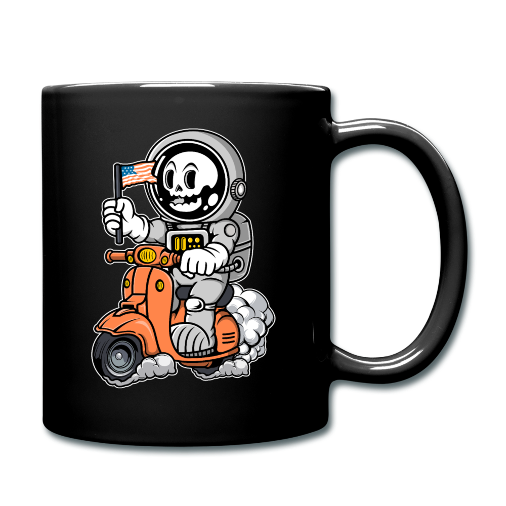 Astronaut Riding Scooter - Full Color Mug - black