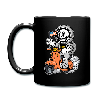 Astronaut Riding Scooter - Full Color Mug - black