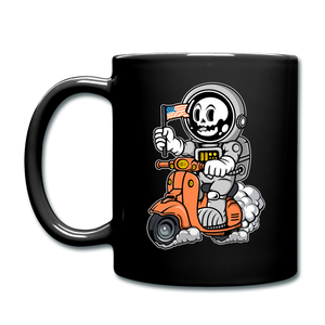 Astronaut Riding Scooter - Full Color Mug - black