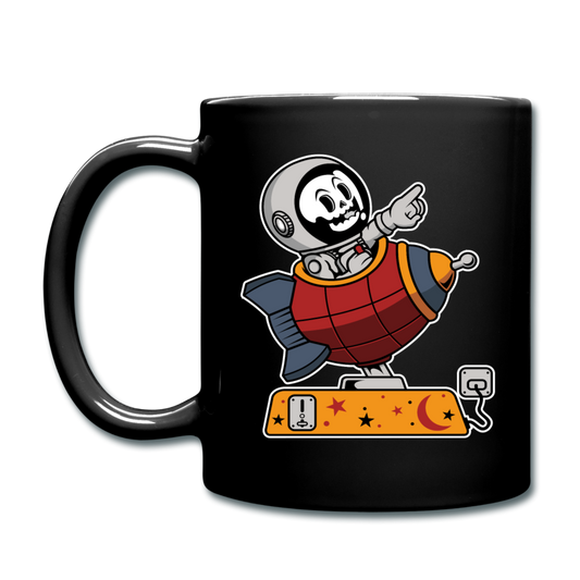 Astronaut Riding Toy Rocket - Full Color Mug - black