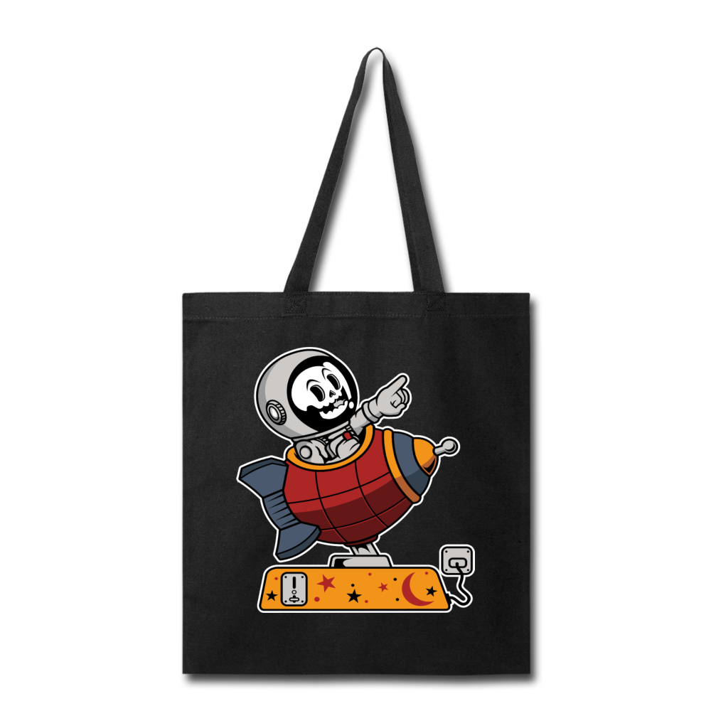 Astronaut Riding Toy Rocket - Tote Bag - black