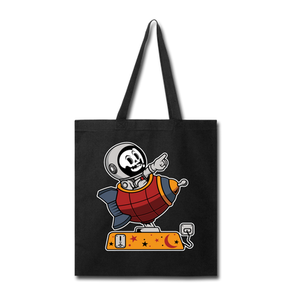 Astronaut Riding Toy Rocket - Tote Bag - black