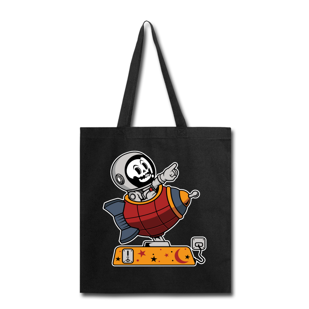 Astronaut Riding Toy Rocket - Tote Bag - black