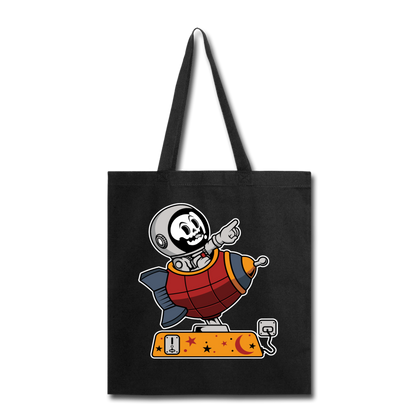 Astronaut Riding Toy Rocket - Tote Bag - black