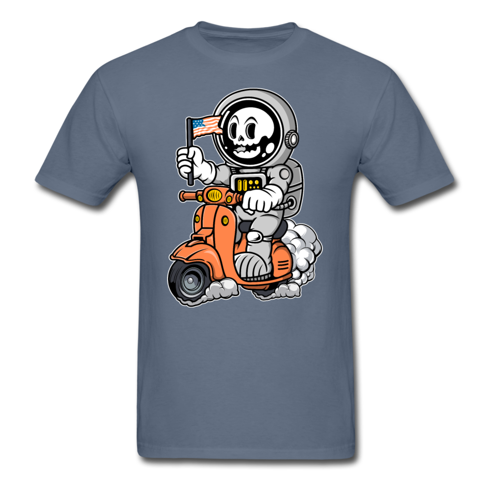 Astronaut Riding Scooter - Unisex Classic T-Shirt - denim