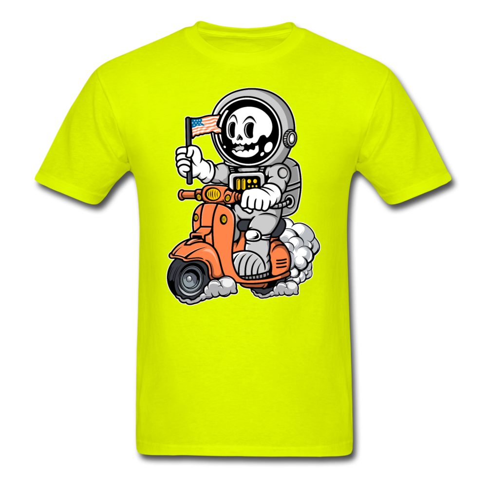 Astronaut Riding Scooter - Unisex Classic T-Shirt - safety green