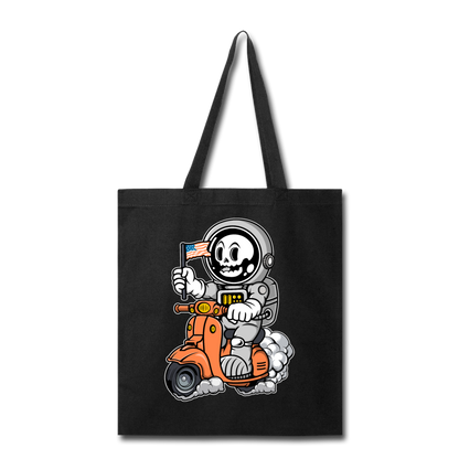 Astronaut Riding Scooter - Tote Bag - black