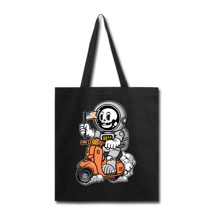 Astronaut Riding Scooter - Tote Bag - black