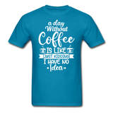 A Day Without Coffee - White - Unisex Classic T-Shirt - turquoise