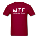 WTF - Wine Tasting Friends - White - Unisex Classic T-Shirt - dark red