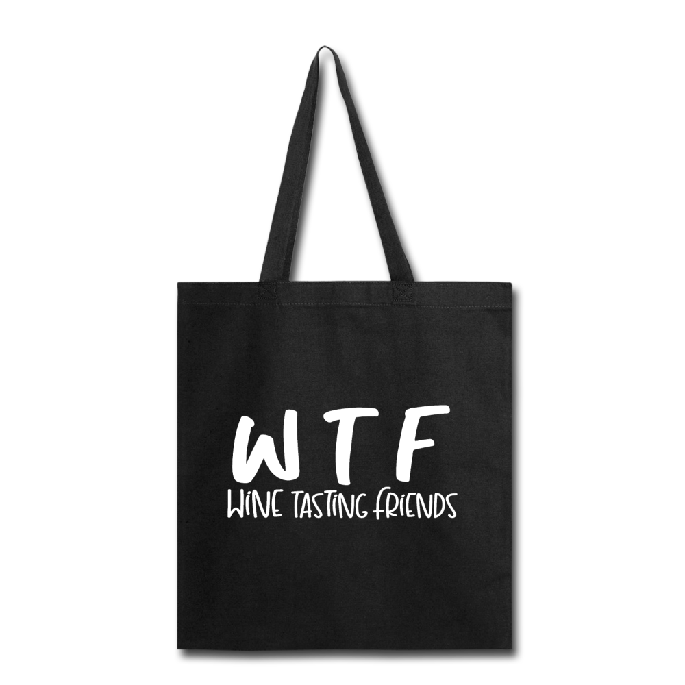 WTF - Wine Tasting Friends - White - Tote Bag - black