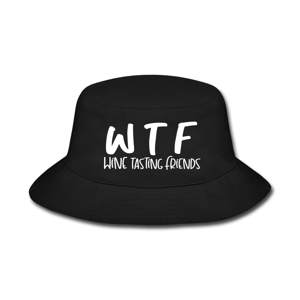 WTF - Wine Tasting Friends - White - Bucket Hat - black