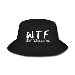 WTF - Wine Tasting Friends - White - Bucket Hat - black