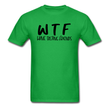 WTF - Wine Tasting Friends - Black - Unisex Classic T-Shirt - bright green