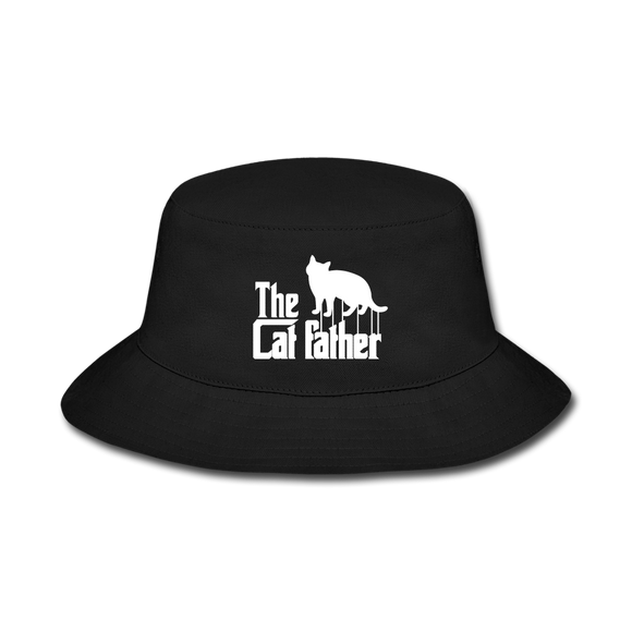 The Cat Father - White - Bucket Hat - black