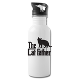 The Cat Father - Black - Water Bottle - white