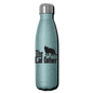 The Cat Father - Black - Insulated Stainless Steel Water Bottle - turquoise glitter