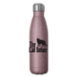 The Cat Father - Black - Insulated Stainless Steel Water Bottle - pink glitter