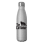 The Cat Father - Black - Insulated Stainless Steel Water Bottle - silver glitter