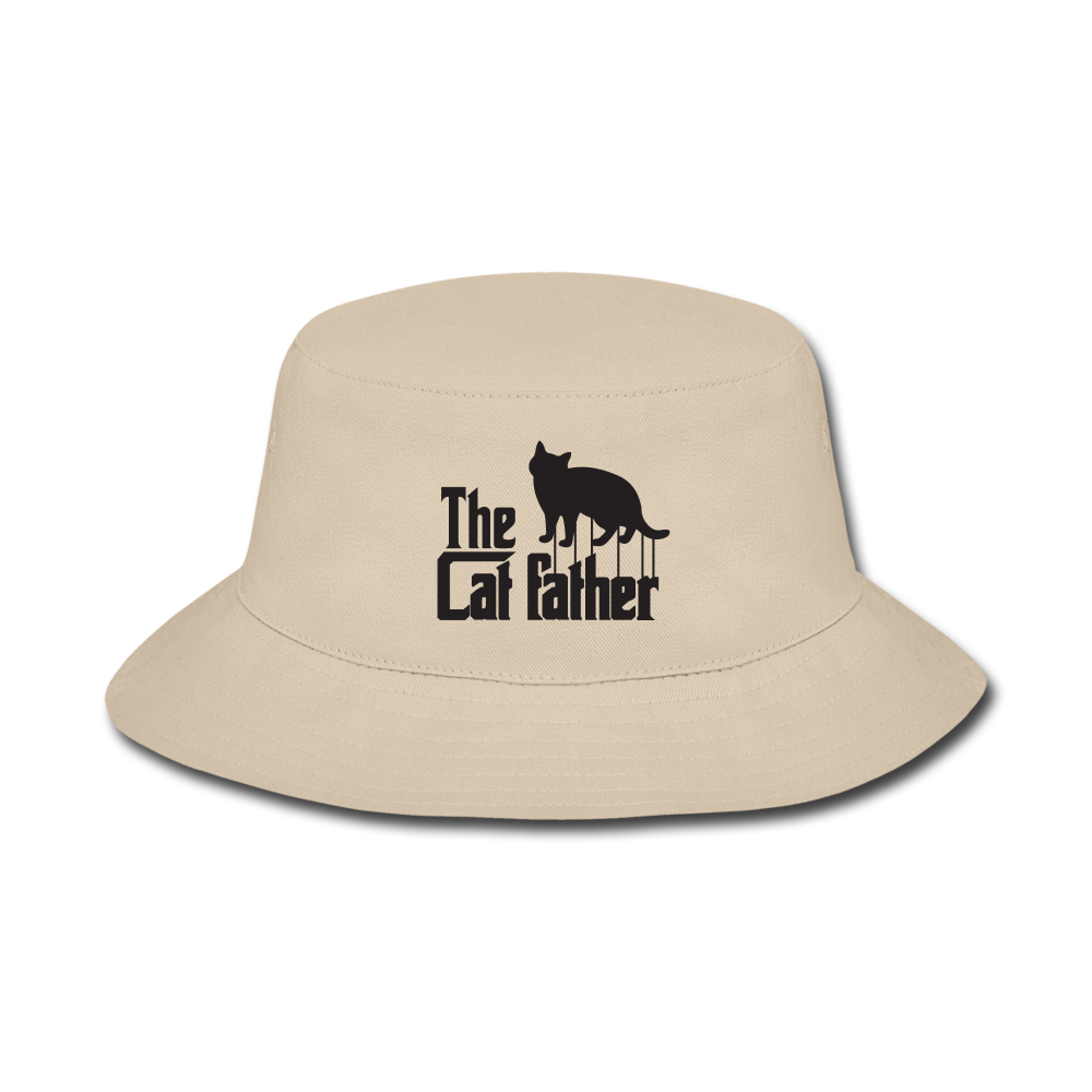 The Cat Father - Black - Bucket Hat - cream