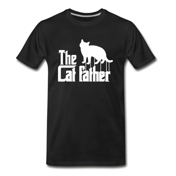The Cat Father - White - Men's Premium T-Shirt - black